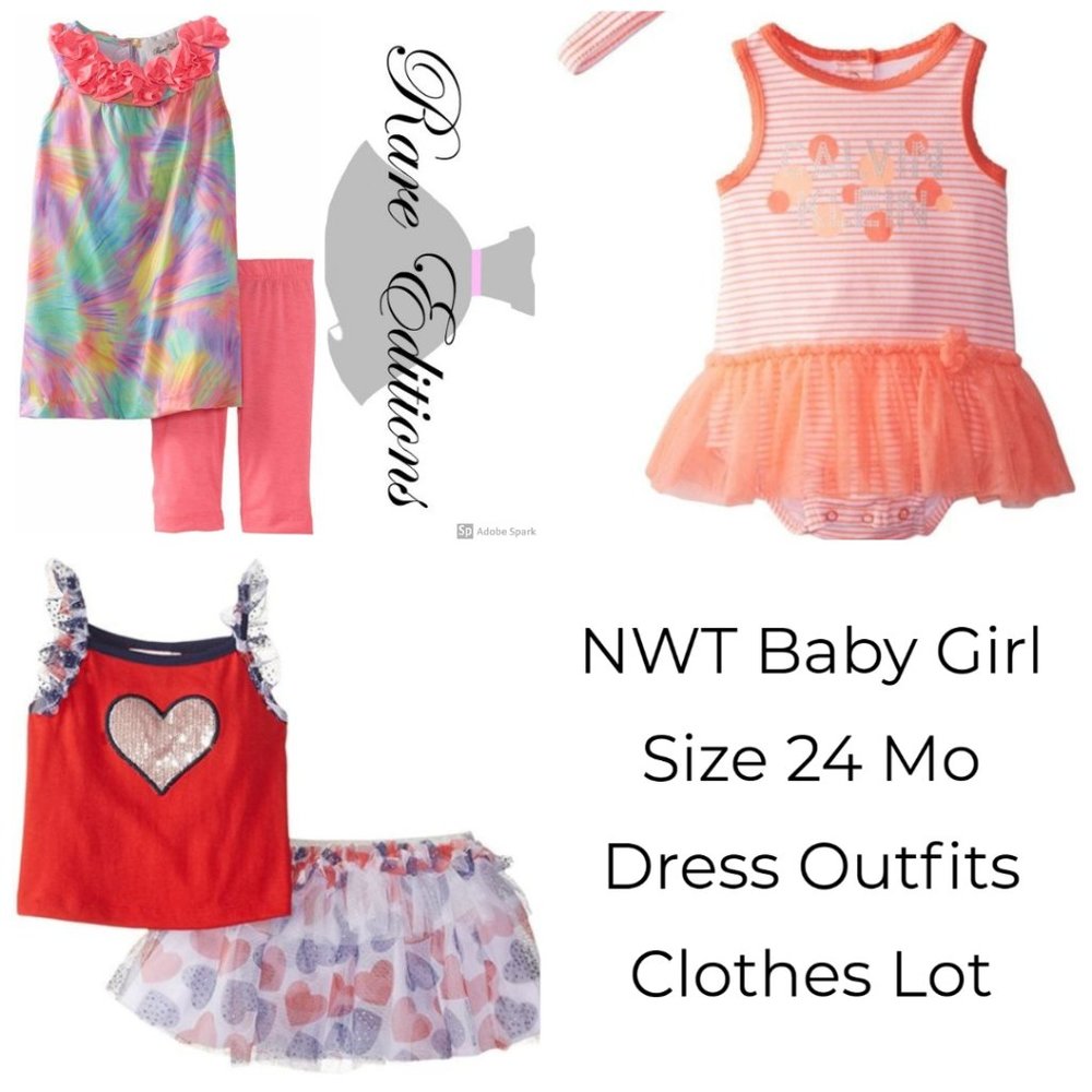 Rare Editions Baby Girl 24Mโ Dress Outfit Sets Clothes Lot NWT